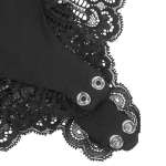 SUBBLIME - BLACK FLORAL LACE DETAIL TEDDY S/M