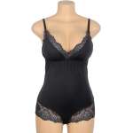 SUBBLIME - BLACK FLORAL LACE DETAIL TEDDY S/M