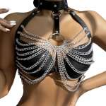 SUBBLIME - CHEST HARNESS WITH BIG RING CHAINS ONE SIZE