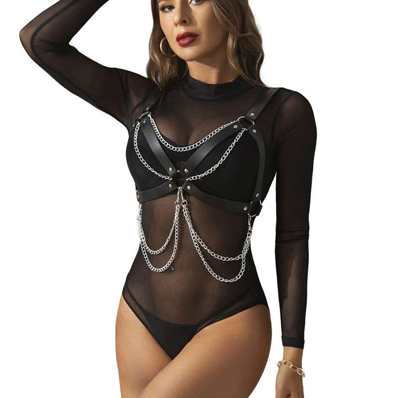 SUBBLIME - HARNESS BRA WITH CHAINDETAIL ONE SIZE SUBBLIME - HARNESS BRA WITH CHAINDETAIL ONE SIZE