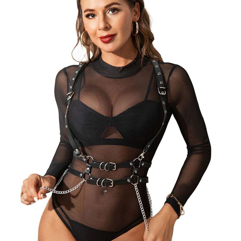 SUBBLIME - HARNESS WITH STRAPS AND CHAINDETAILS ONE SIZE SUBBLIME - HARNESS WITH STRAPS AND CHAINDETAILS ONE SIZE