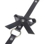 SUBBLIME - LEATHER CHAINLEG HARNESS BLACK ONE SIZE