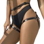 SUBBLIME - LEATHER WAIST AND LEG HARNESS BLACK ONE SIZE