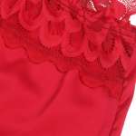 SUBBLIME - SATIN BABYDOLL WITH LACE RED L/XL