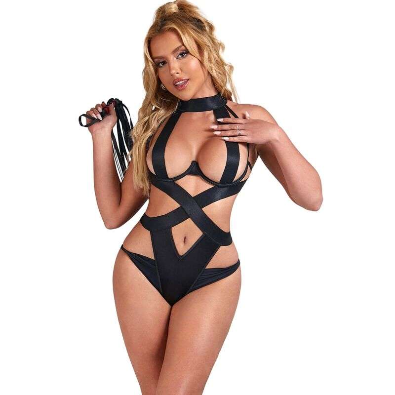 SUBBLIME - SEXY HALTER BODY WITH HARNESS BLACK L/XL SUBBLIME - SEXY HALTER BODY WITH HARNESS BLACK L/XL