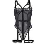 SUBBLIME - TEDDY WITH GARTER STRAP DETAIL CHEST BLACK L/XL