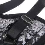 SUBBLIME - TEDDY WITH GARTER WITH LACE DETAIL AND STRIPS BLACK L/XL