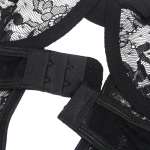 SUBBLIME - TEDDY WITH GARTER WITH LACE DETAIL AND STRIPS BLACK L/XL