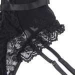 SUBBLIME - TEDDY WITH GARTER WITH LACE DETAIL AND STRIPS BLACK L/XL