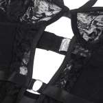 SUBBLIME - TEDDY WITH GARTER WITH LACE DETAIL AND STRIPS BLACK L/XL