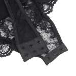 SUBBLIME - TEDDY WITH GARTER WITH LACE DETAIL AND STRIPS BLACK L/XL
