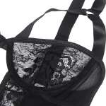 SUBBLIME - TEDDY WITH GARTER WITH LACE DETAIL AND STRIPS BLACK L/XL