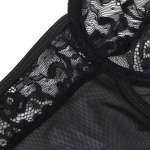 SUBBLIME - TEDDY WITH GARTER WITH LACE DETAIL AND STRIPS BLACK S/M