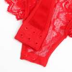 SUBBLIME - TEDDY WITH GARTER WITH LACE DETAIL AND STRIPS RED L/XL