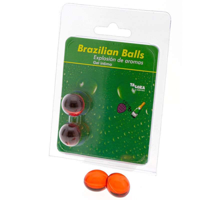 TALOKA - 2 BRAZILIAN BALLS STRAWBERRIES & CHAMPAGNE INTIMATE GEL TALOKA - 2 BRAZILIAN BALLS STRAWBERRIES & CHAMPAGNE INTIMATE GEL