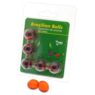 TALOKA - 5 BRAZILIAN BALLS STRAWBERRY & CHERRY INTIMATE GEL