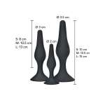 TOYJOY - ANAL PLAY CURVY COMPANIONS ANAL PLUG 3 PIECES BLACK