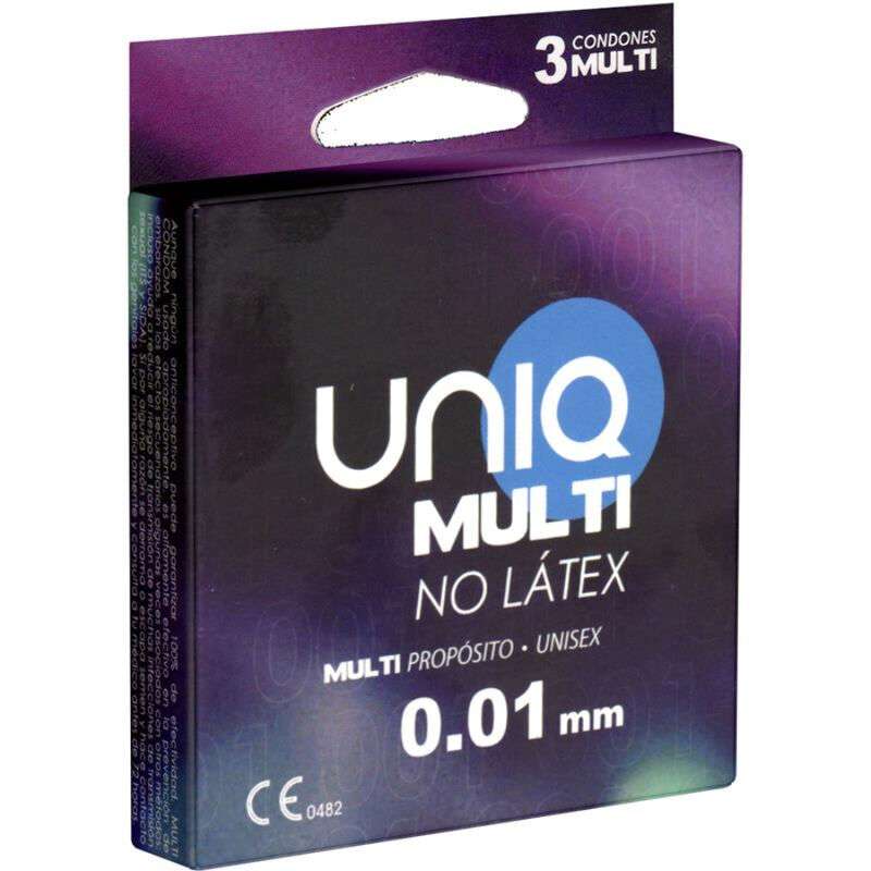 UNIQ - MULTI LATEX FREE CONDOMS 3 UNITS UNIQ - MULTI LATEX FREE CONDOMS 3 UNITS