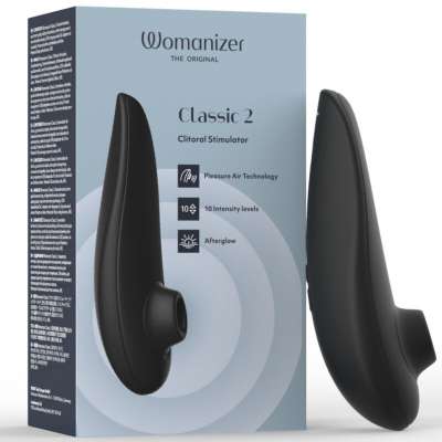 WOMANIZER - CLASSIC 2 SUCTION CLITORAL STIMULATOR 10 INTENSITY LEVELS BLACK