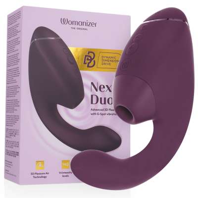 WOMANIZER - DUO NEXT DUAL CLITORAL & G-SPOT STIMULATOR DARK PURPLE