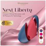 WOMANIZER - NEXT LIBERTY 3D PLEASURE AIR CLITORAL STIMULATOR BLUE/RED