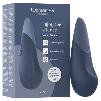 WOMANIZER - VIBE LAY-ON SILENT VIBRATOR DARK BLUE