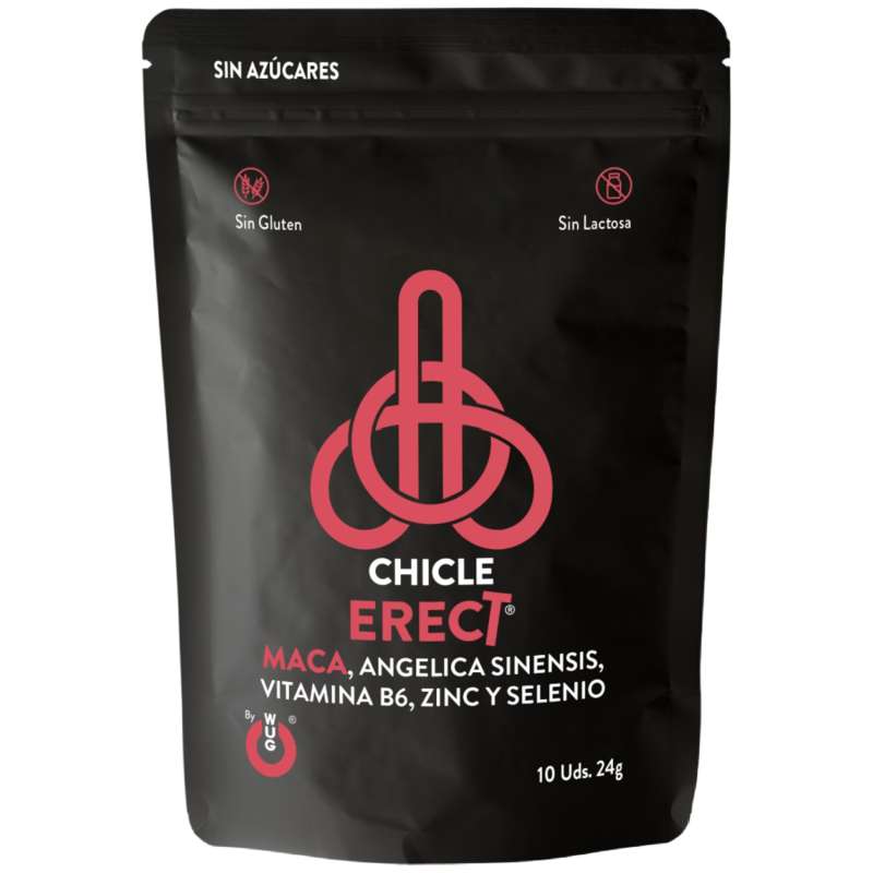WUG ERECT – Functional chewing gum with Maca, Zinc and Vitamins to boost male energy and performance WUG ERECT – Functional chewing gum with Maca, Zinc and Vitamins to boost male energy and performance