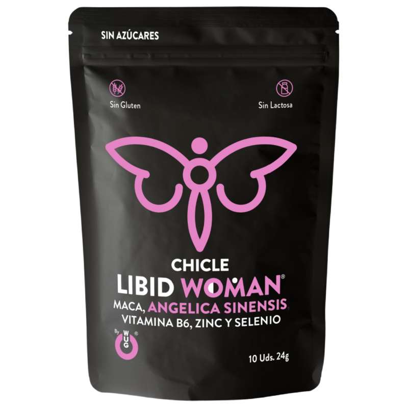 WUG LIBID WOMAN – Functional chewing gum with Maca, Female Ginseng and Zinc to boost female vitality WUG LIBID WOMAN – Functional chewing gum with Maca, Female Ginseng and Zinc to boost female vitality