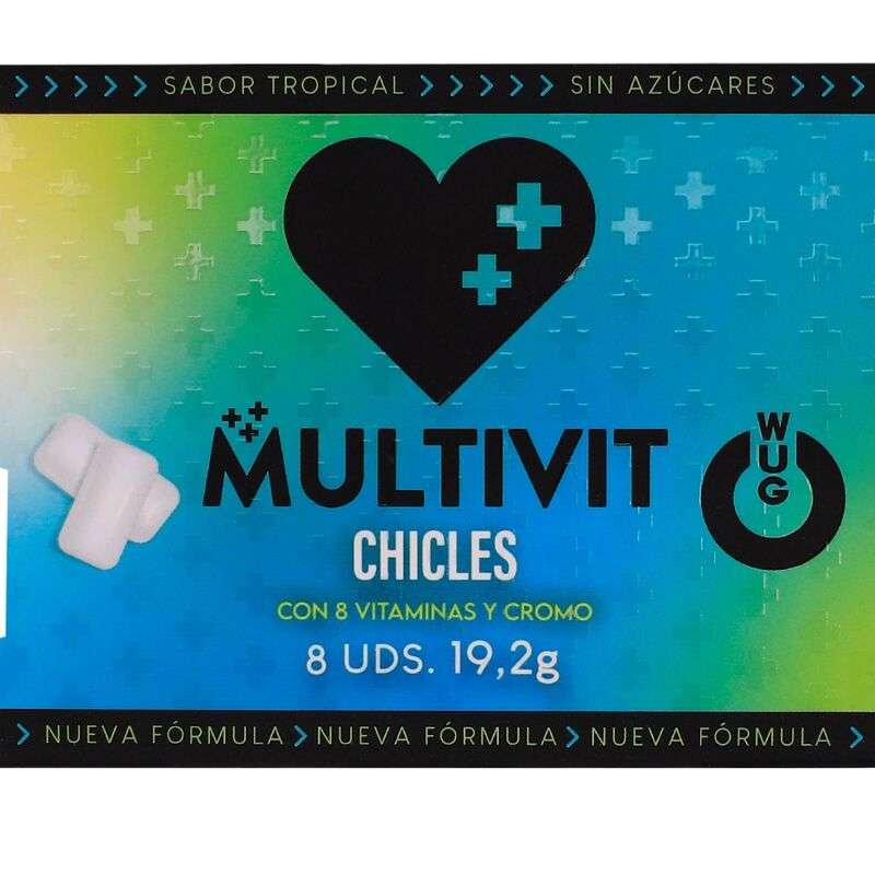 WUG Multivit - The functional chewing gum that strengthens your defenses every day. BLISTER OF 8 UNITS WUG Multivit - The functional chewing gum that strengthens your defenses every day. BLISTER OF 8 UNITS