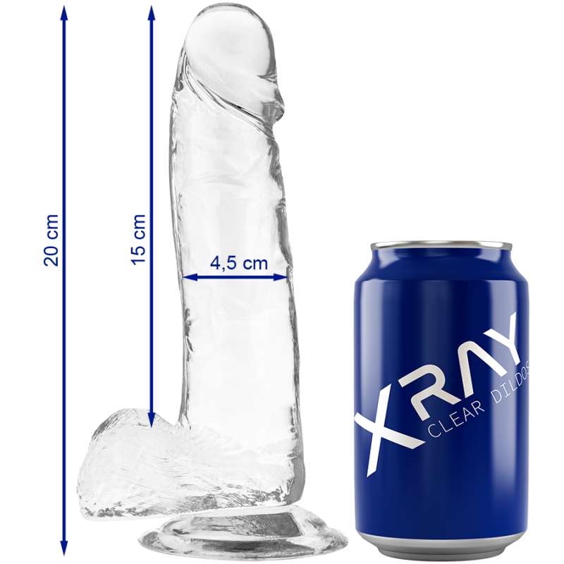 X RAY - CLEAR COCK WITH BALLS 20 CM -O- 4.5 CM X RAY - CLEAR COCK WITH BALLS 20 CM -O- 4.5 CM